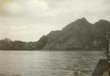 Anchored at Chi Chi Jima on way to Iwo Jima